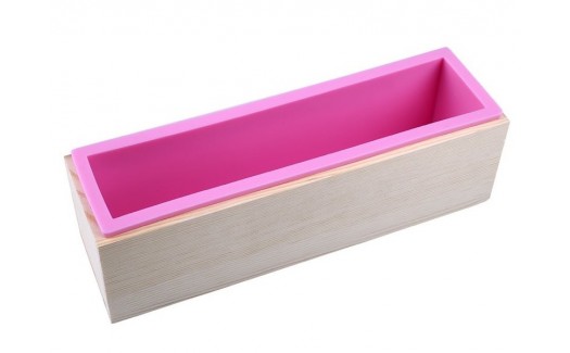 Silicone Rectangle Soap Mold with wood  box 1200ml
